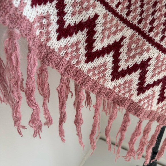 Max Studio Knit Poncho Boho Folk Retro Festival Artisan O/S - Picture 6 of 11